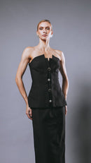 Corset Botões Roe Preto