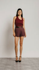 Blusa canelada Deny Merlot