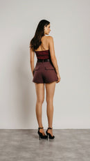 Blusa canelada Deny Merlot