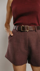 Blusa canelada Deny Merlot