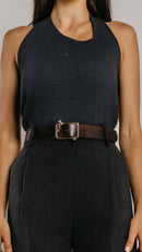 Blusa canelada Deny Grafitte